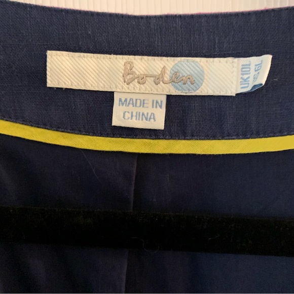 Boden 100% Linen Blue and Pink Dress - Picture 5 of 11